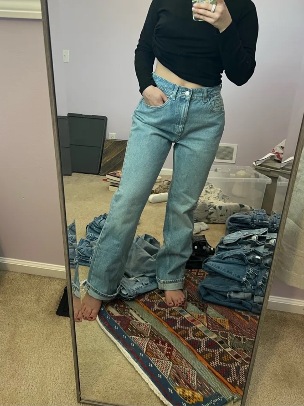 We The Free Light Blue Straight Leg Jeans